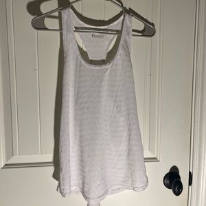 ZYIA White Textured Tank Top with Racerback